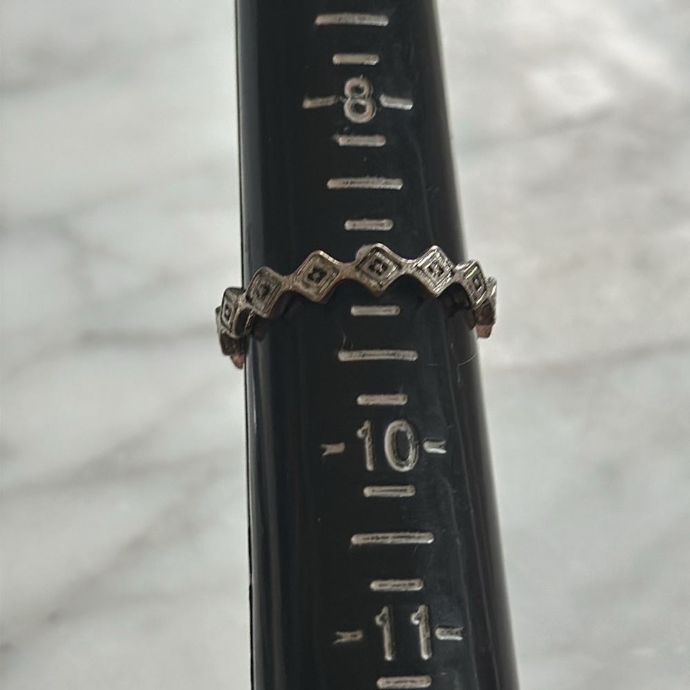 Diamond Sterling Silver Stackable Square Ring Siz… - image 4